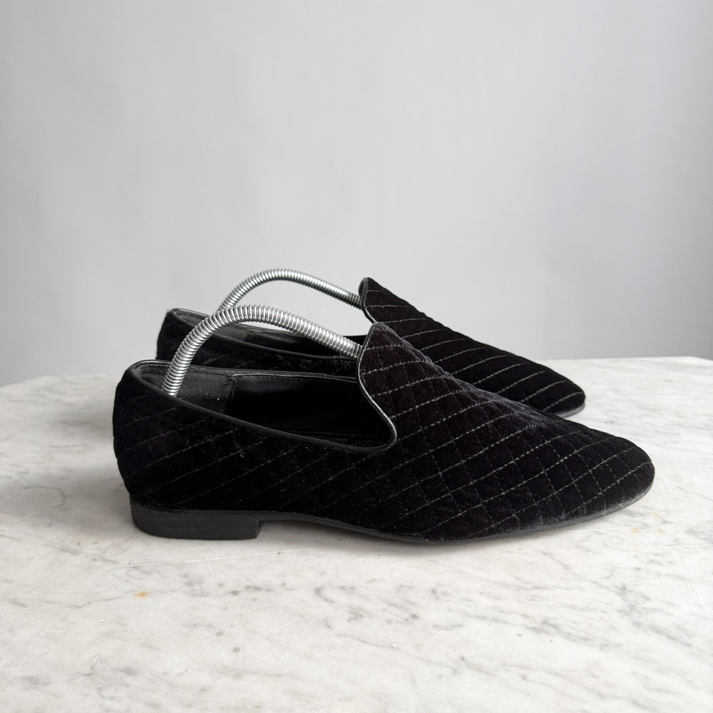 Giorgio Brutini men's black‎ velvet quilted loafers size 9